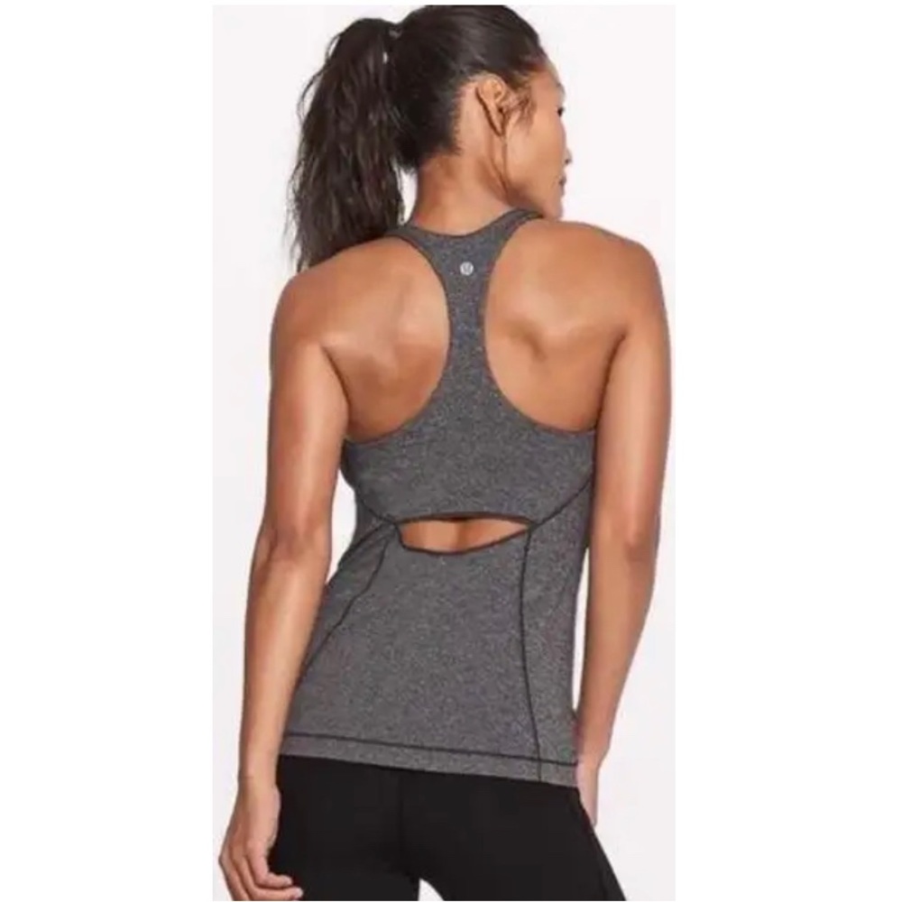 Lululemon Athletica "In Training" Razor Back Tank (Gray/ Size 8) - Picture 3 of 9